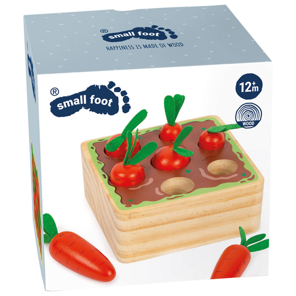 Small foot - ragoût en forme de carotte en bois, 8 pcs.