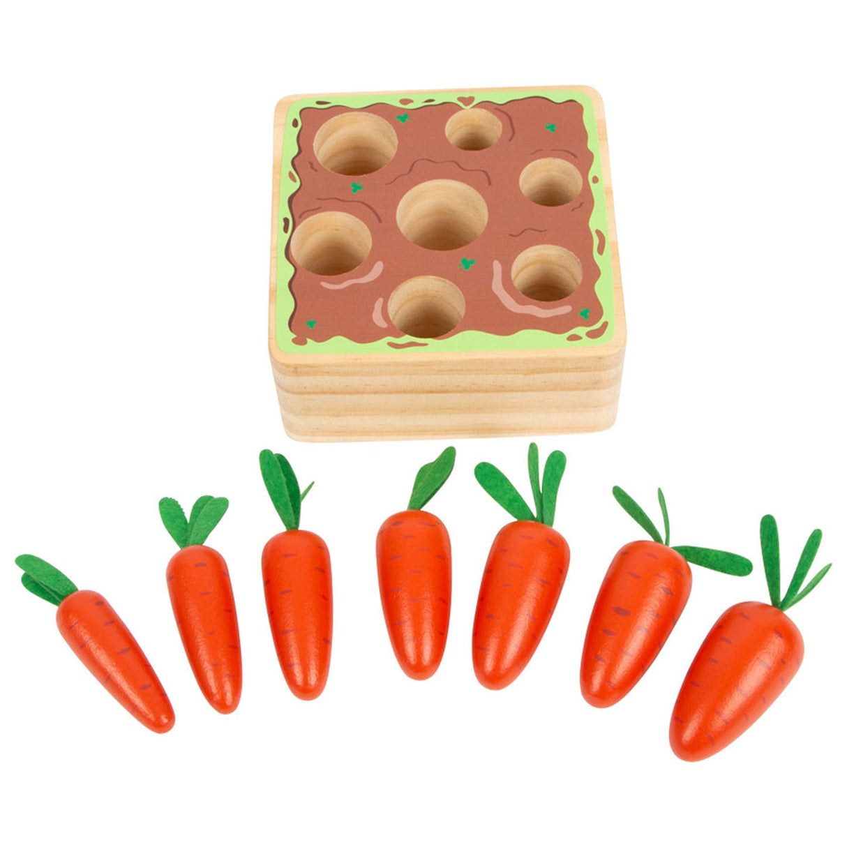 Small foot - ragoût en forme de carotte en bois, 8 pcs.