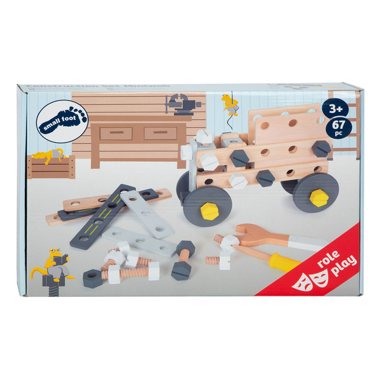 Small foot - jeu de construction en bois miniwob, 67 pièces.