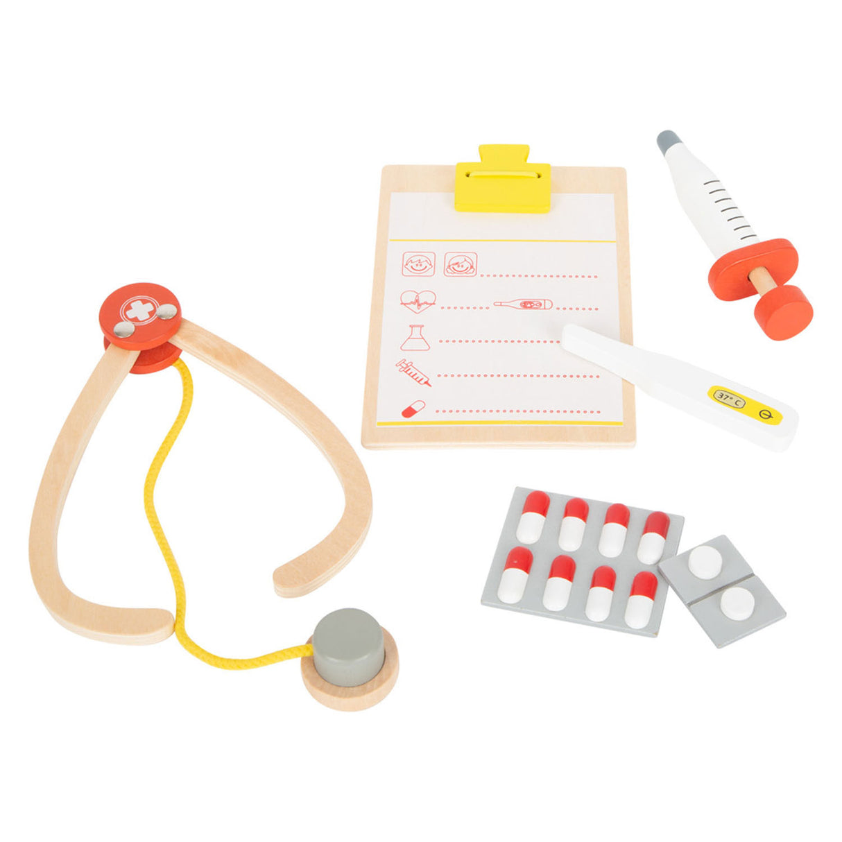 Small foot - coffret médecin et dentiste en bois 2 en 1 dans un étui
