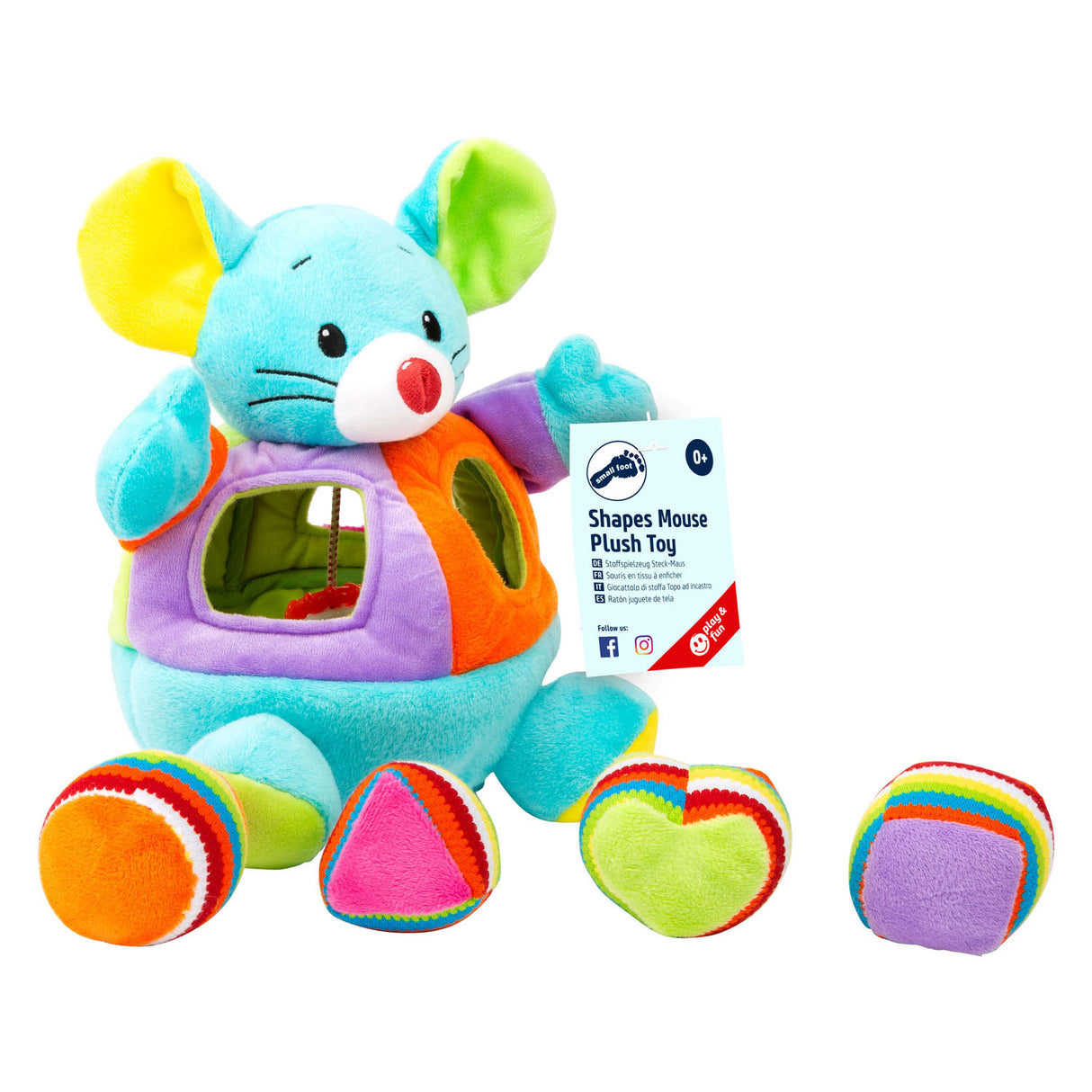 Peluche souris trieuse de formes Small Foot, 5 pcs.
