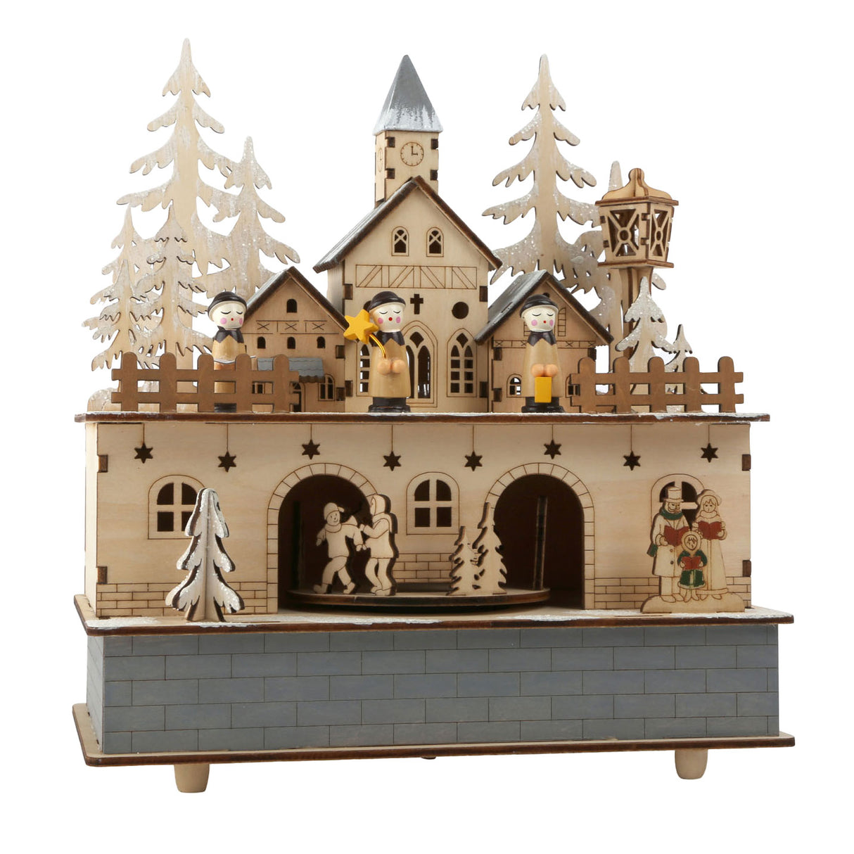 Small foot - boîte à musique en bois Village de Noël lumineux