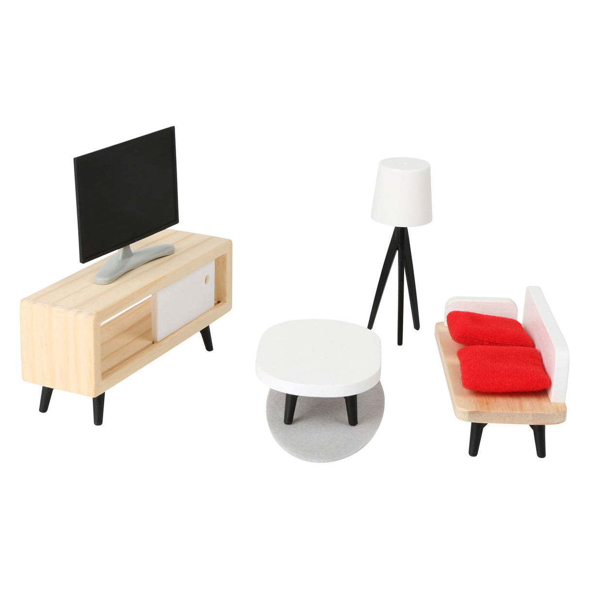 Small foot - ensemble complet de meubles de maison de poupée en bois, 28 pièces.