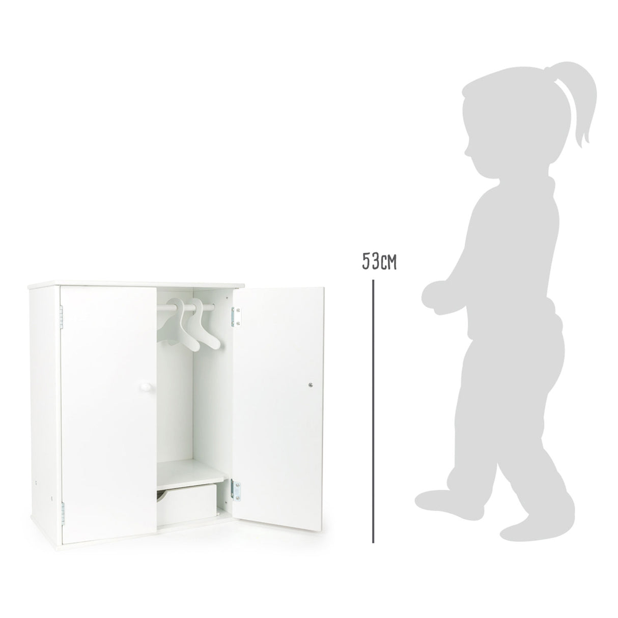 Armoire de poupée en bois Small foot 53 cm blanc