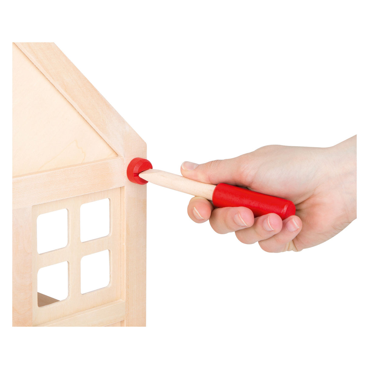 Petite maison de poupée en bois avec meubles, 23dlg.