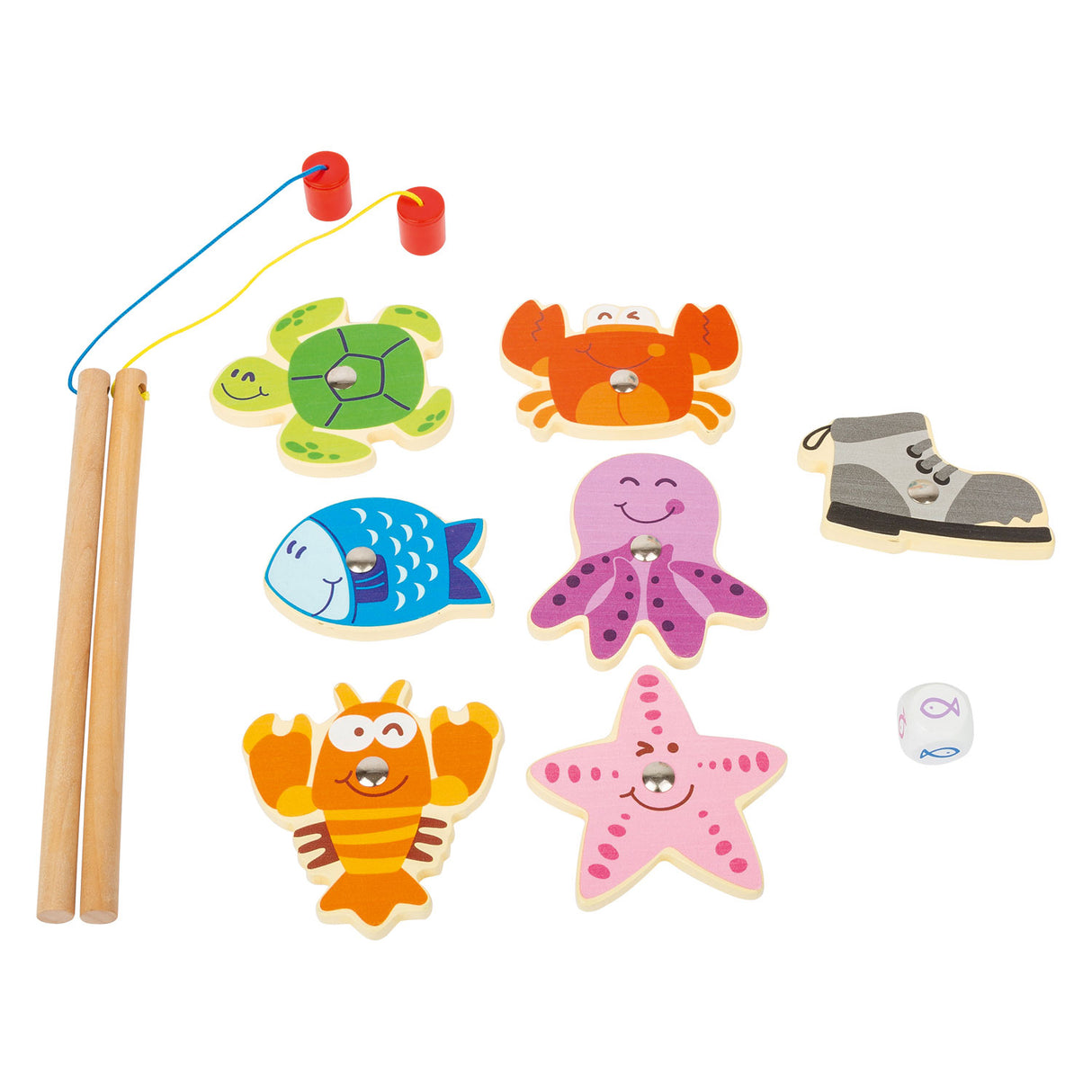 Small foot - jeu de voyage canne à pêche en bois
