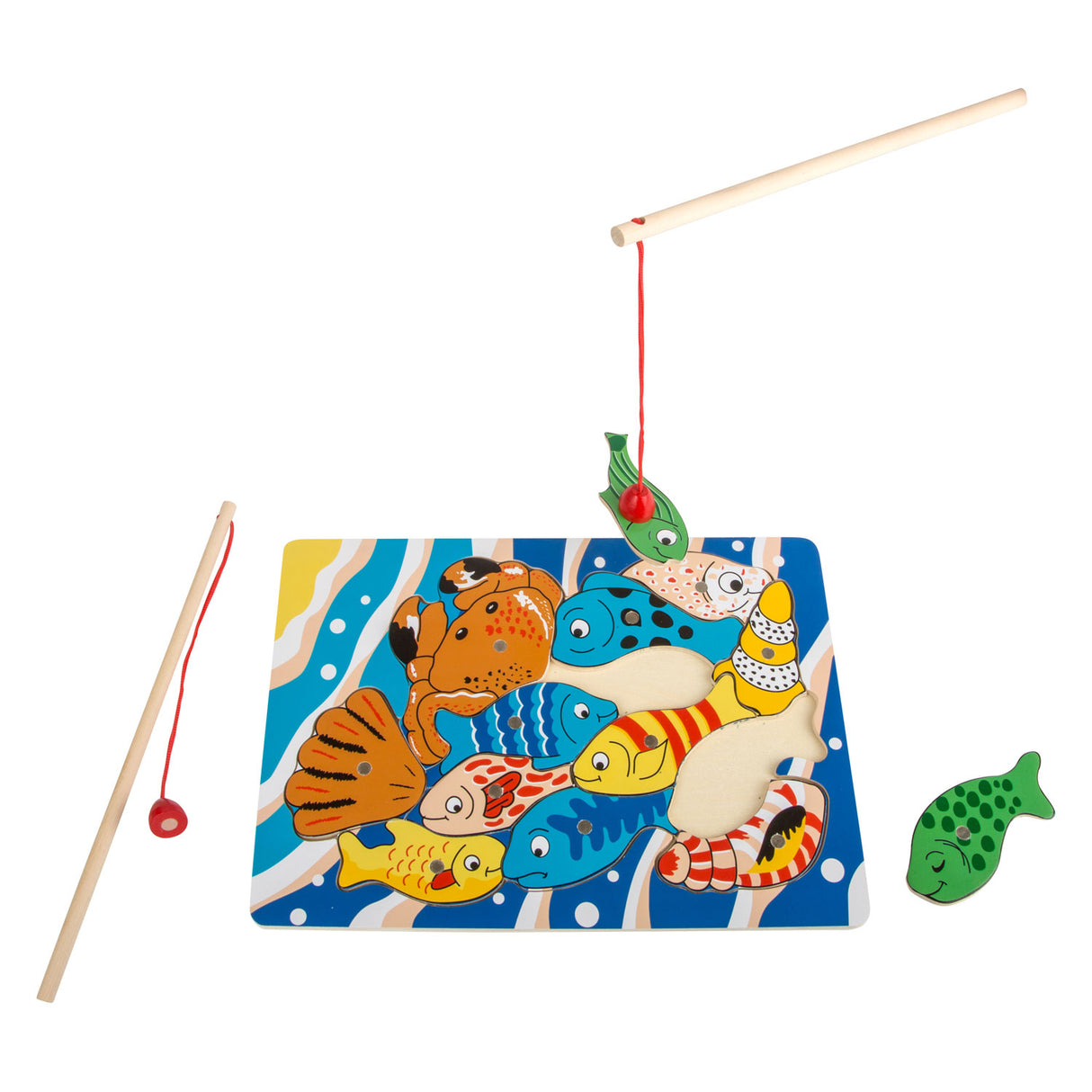 Small foot - puzzle jeu de canne à pêche en bois