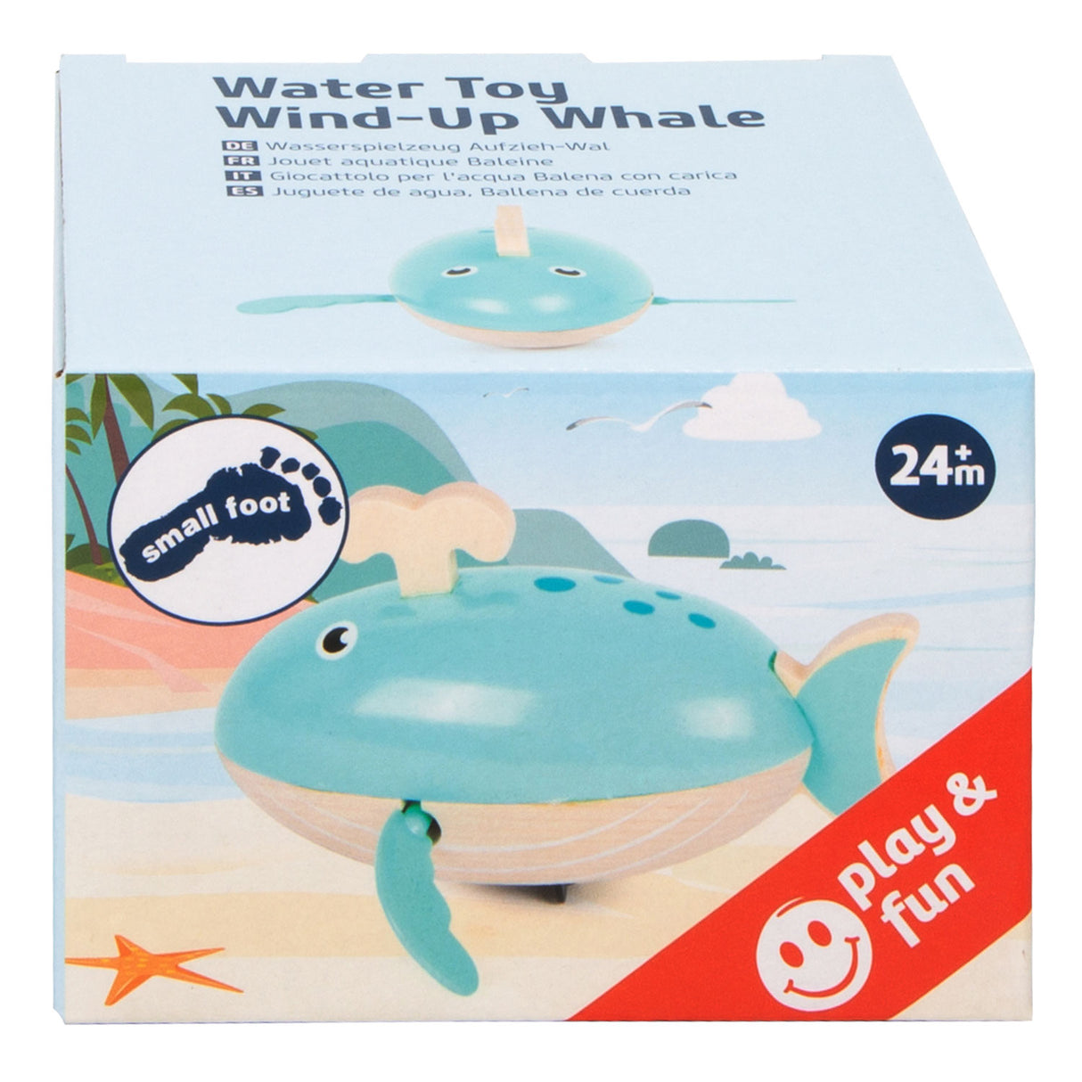 Small foot - jouet de bain baleine en bois à enrouler