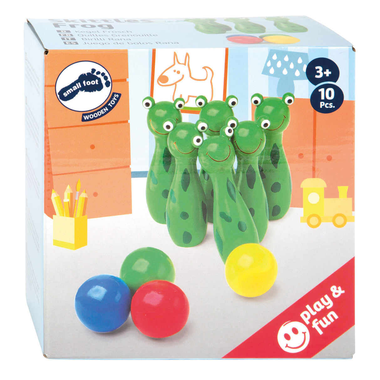 Small Foot - Game enveloppe des grenouilles en bois, 10dlg.