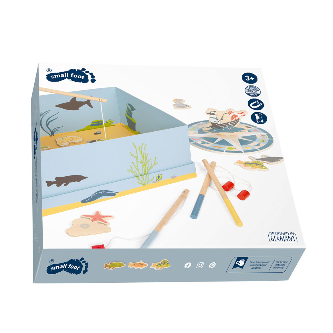 Small foot - jeu de canne à pêche en bois - 4 joueurs