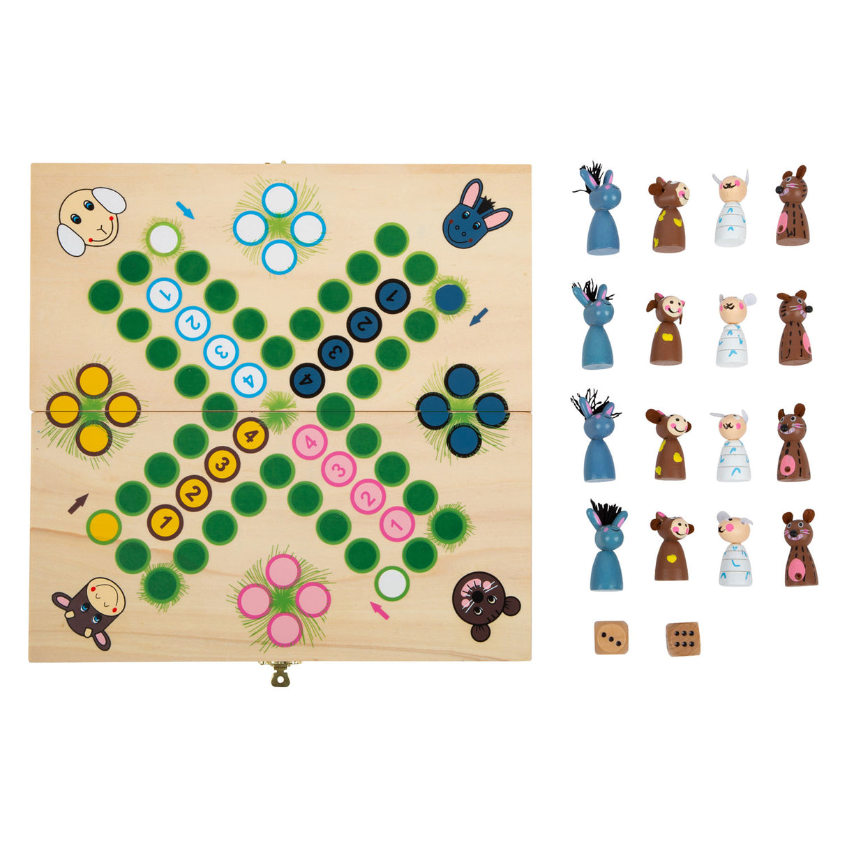Small foot - jeu ludo en bois animaux de la ferme