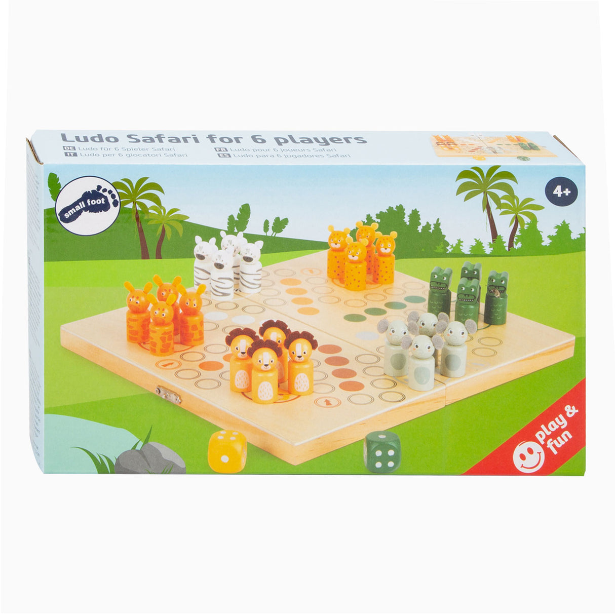 Plafènes 6 Joueurs du jeu Ludo en bois de petit pied