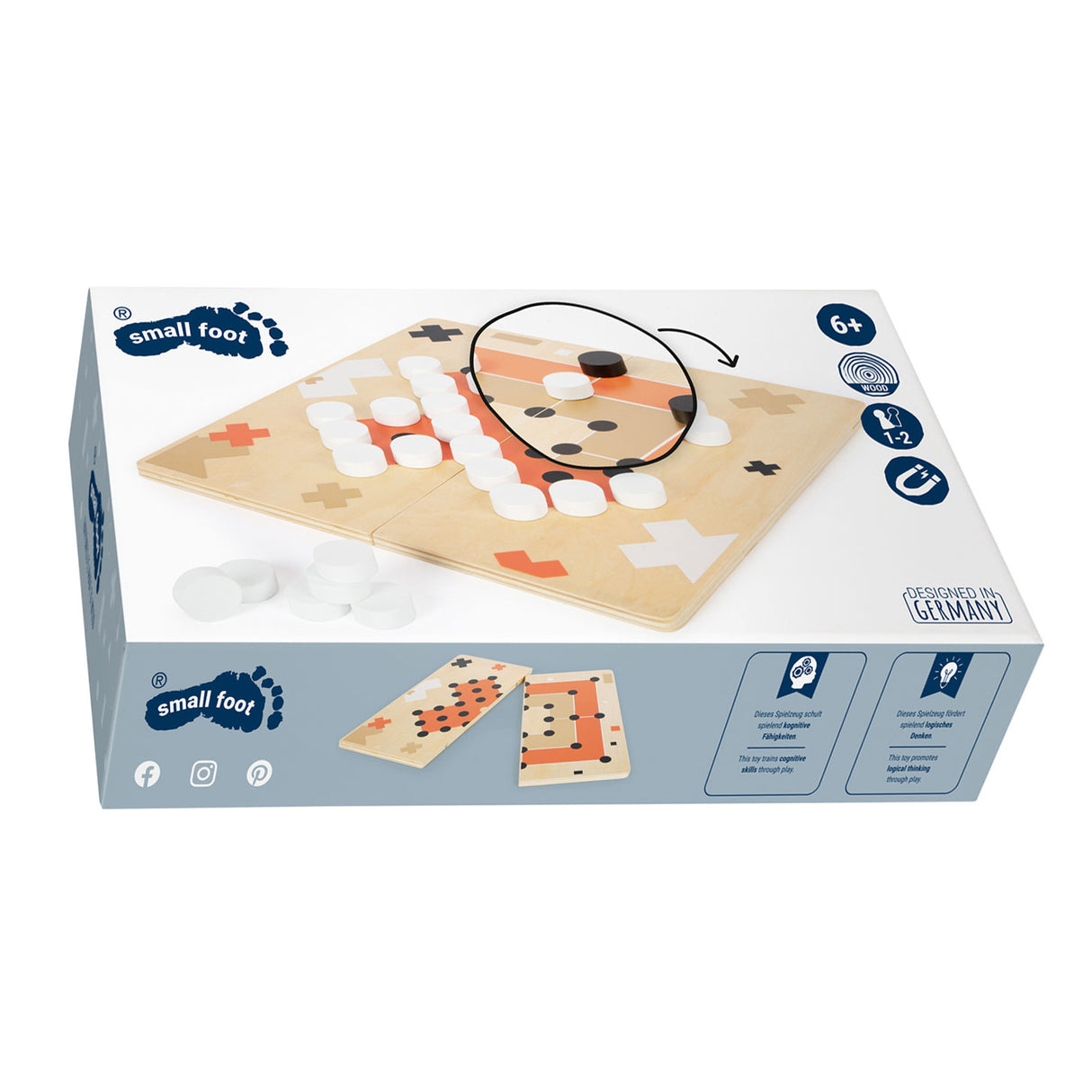 Small foot - jeu de solitaire et moulin en bois édition or