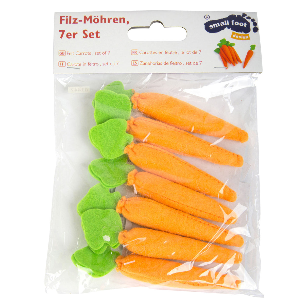 Small foot - jouet nourriture carottes feutre, 7pcs.