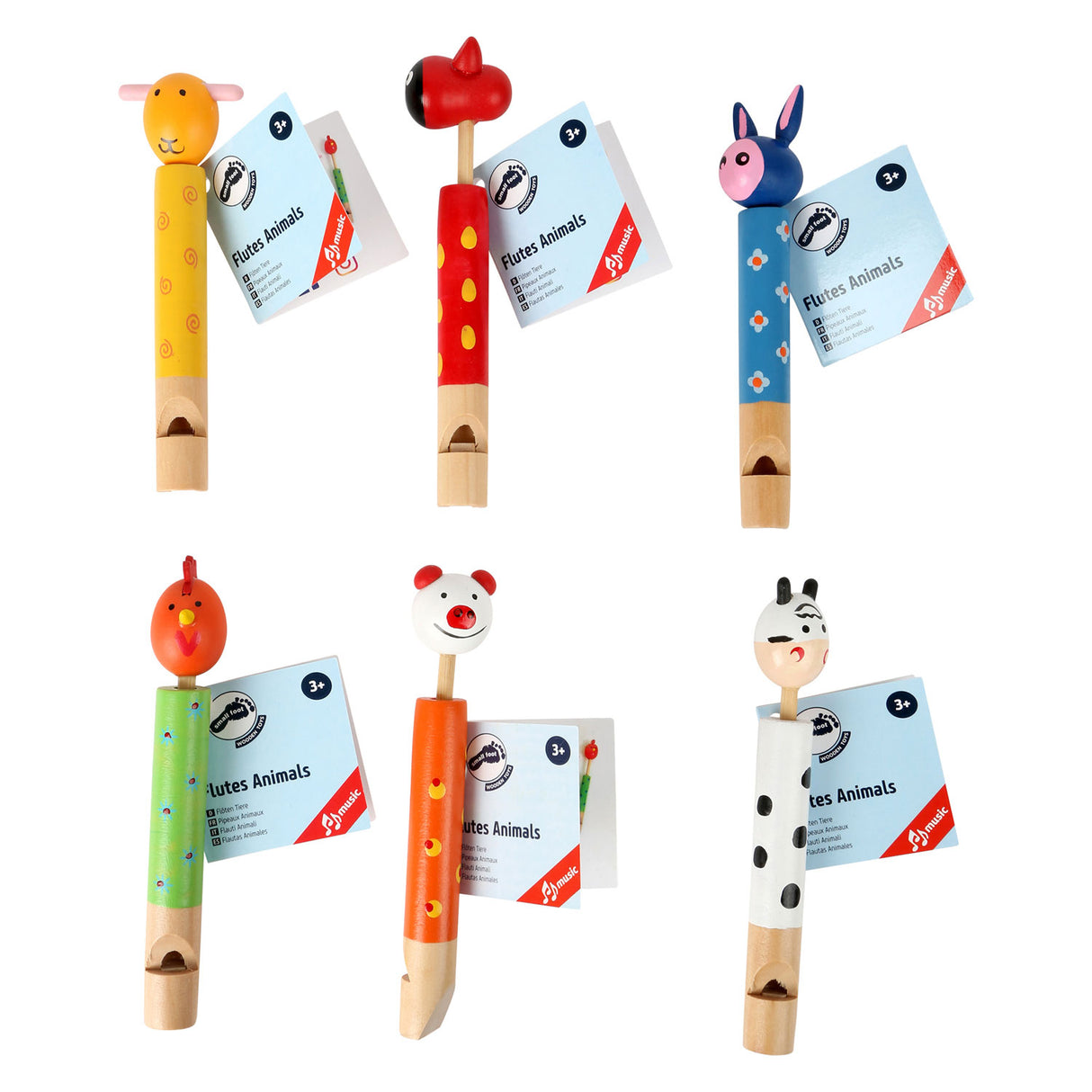Small foot - sifflet animal, lot de 6