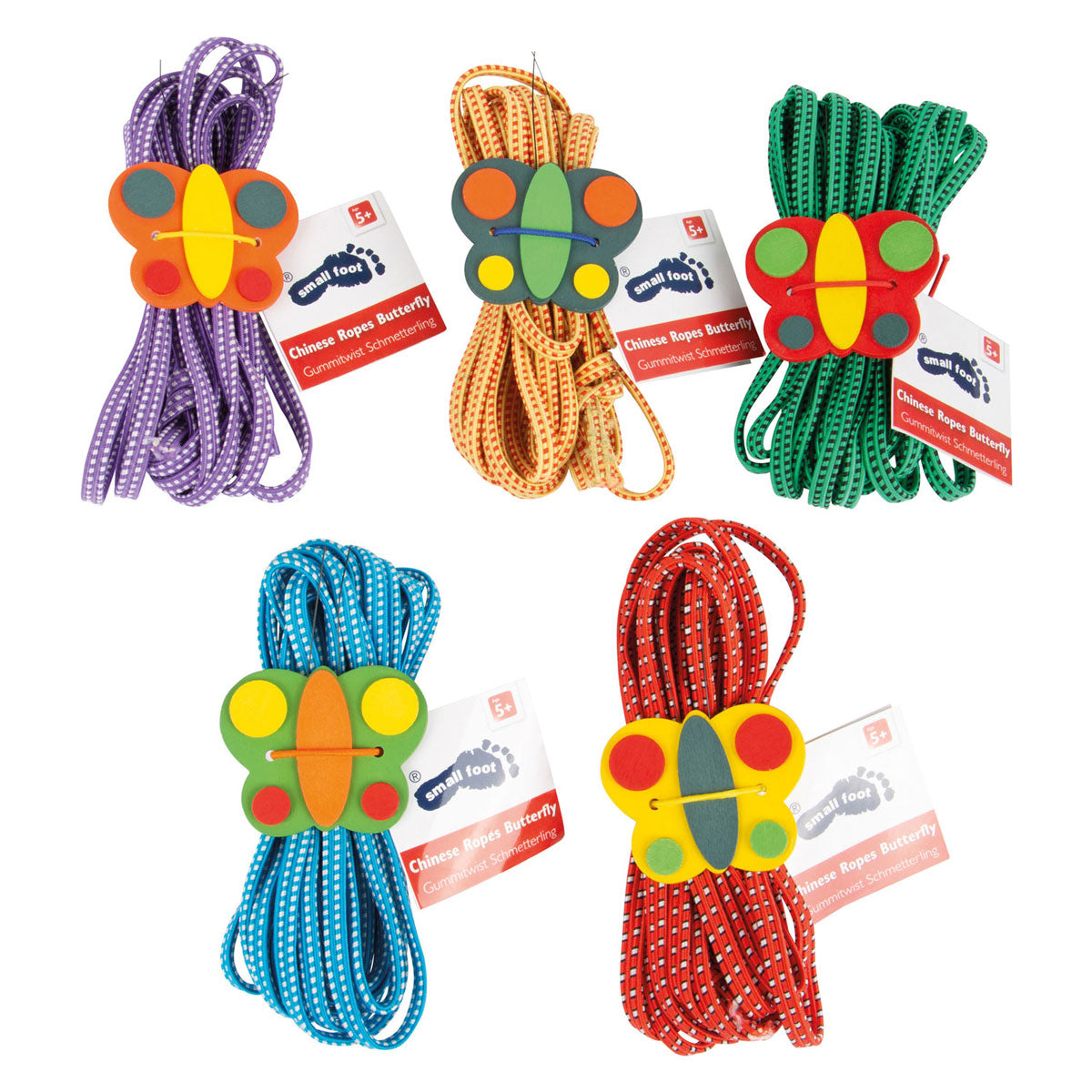 Petit pied - Couleur de papillon Springlélastique, ensemble de 5