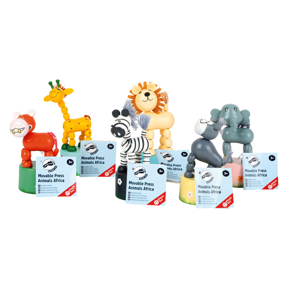 Small foot - figurine en bois animaux sauvages, lot de 6