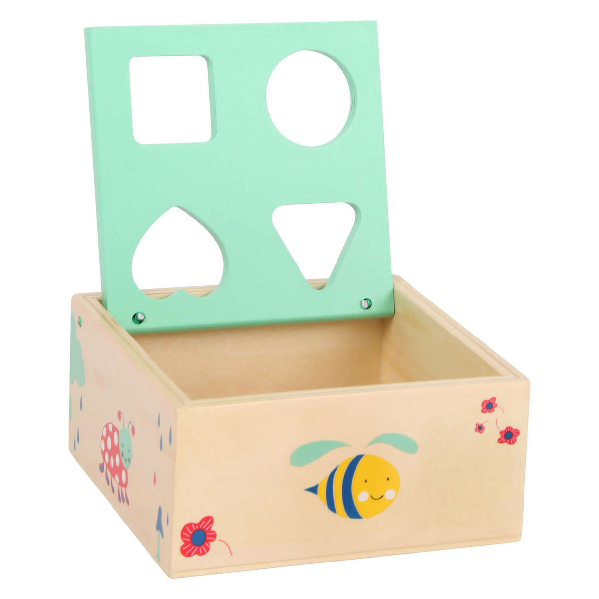 Small foot - trieur de formes en bois avec blocs naturels, 5 pièces.