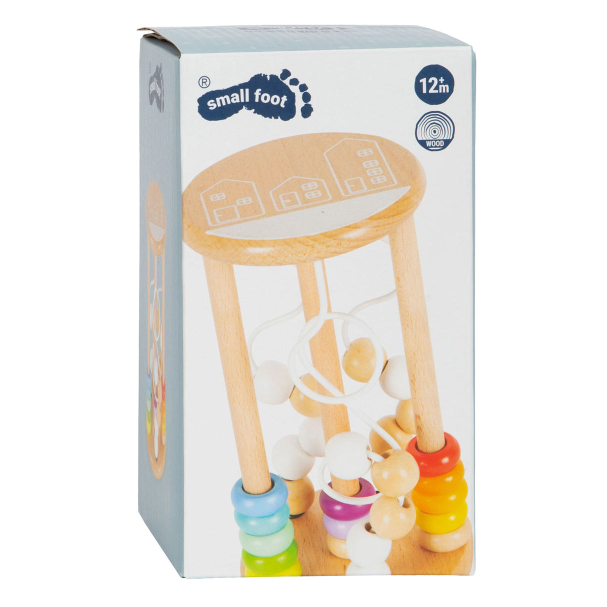 Small foot - hochet en bois motricité spirale arc-en-ciel