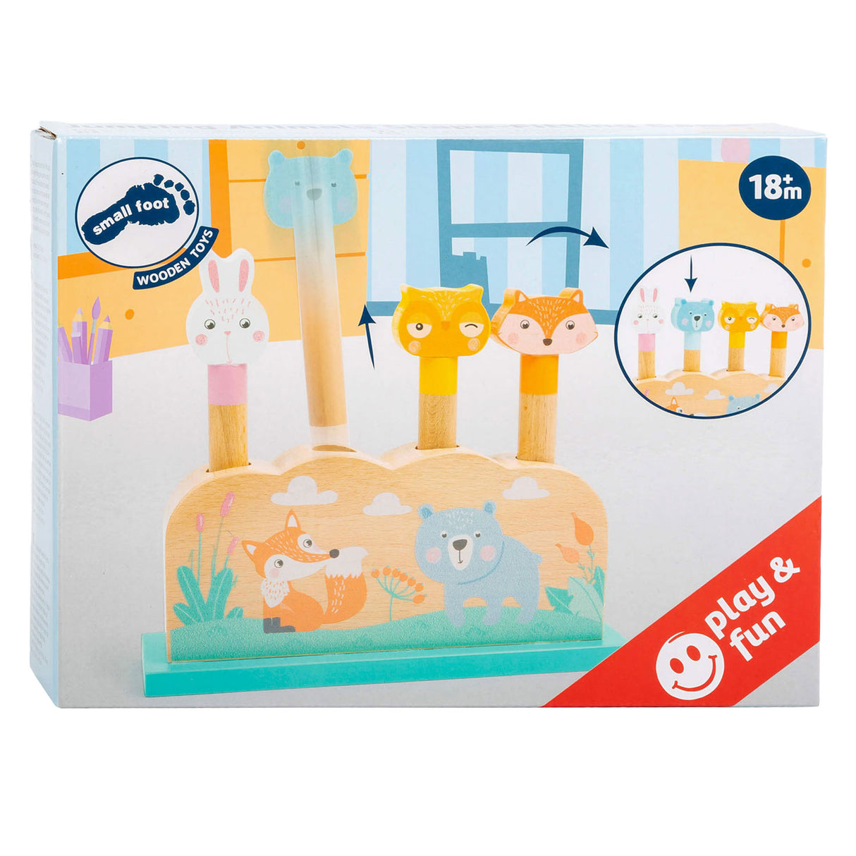 Small foot - Jeu de motricité en bois avec animaux de la forêt, 5 parties.