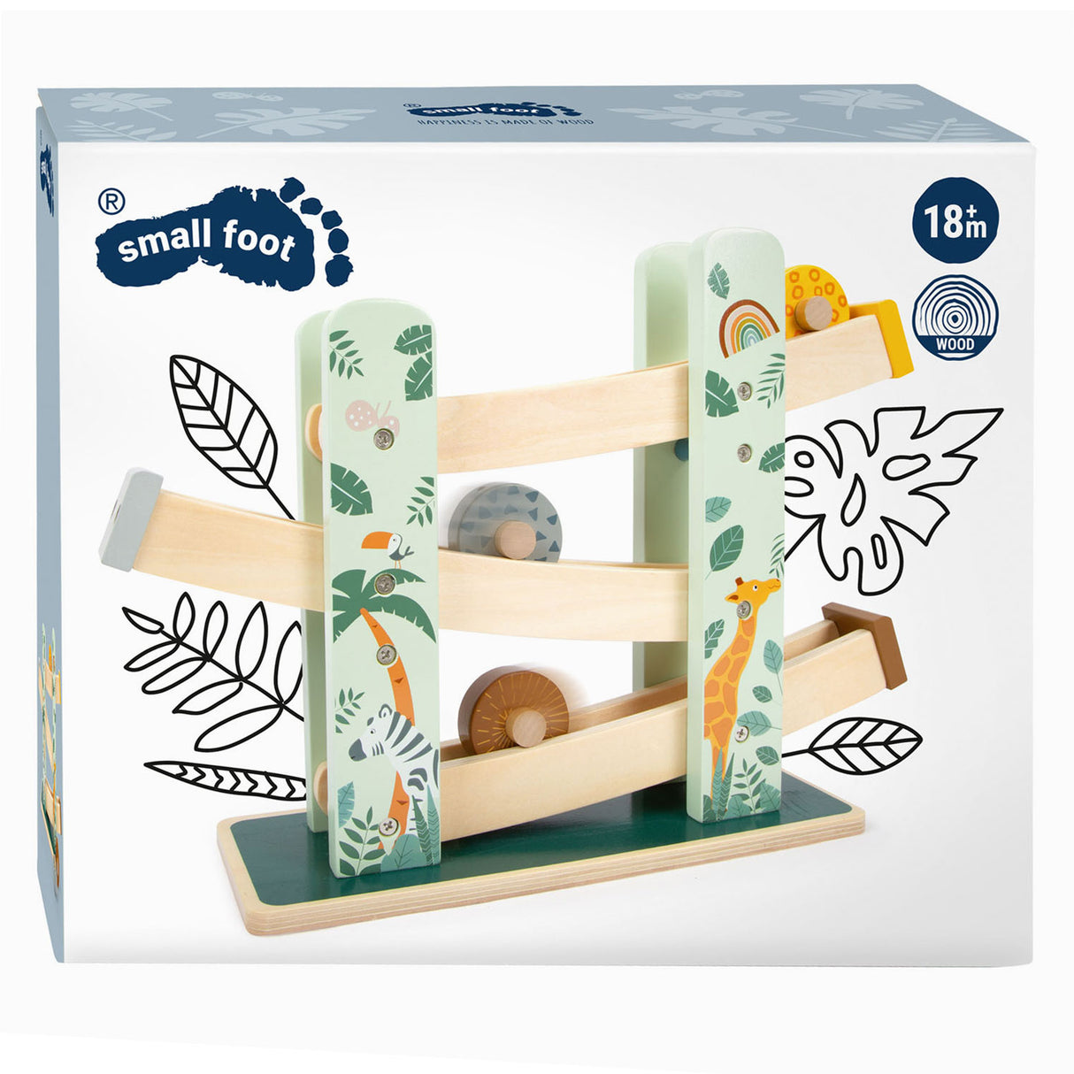 Small foot - safari sur piste de billes en bois, 4 pcs.
