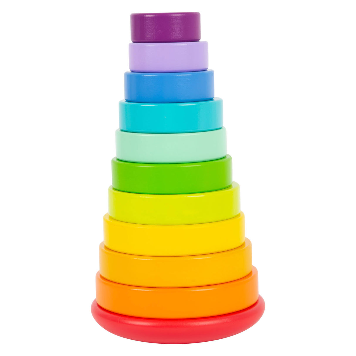 Small foot - tour empilable en bois arc-en-ciel, 11 pcs.