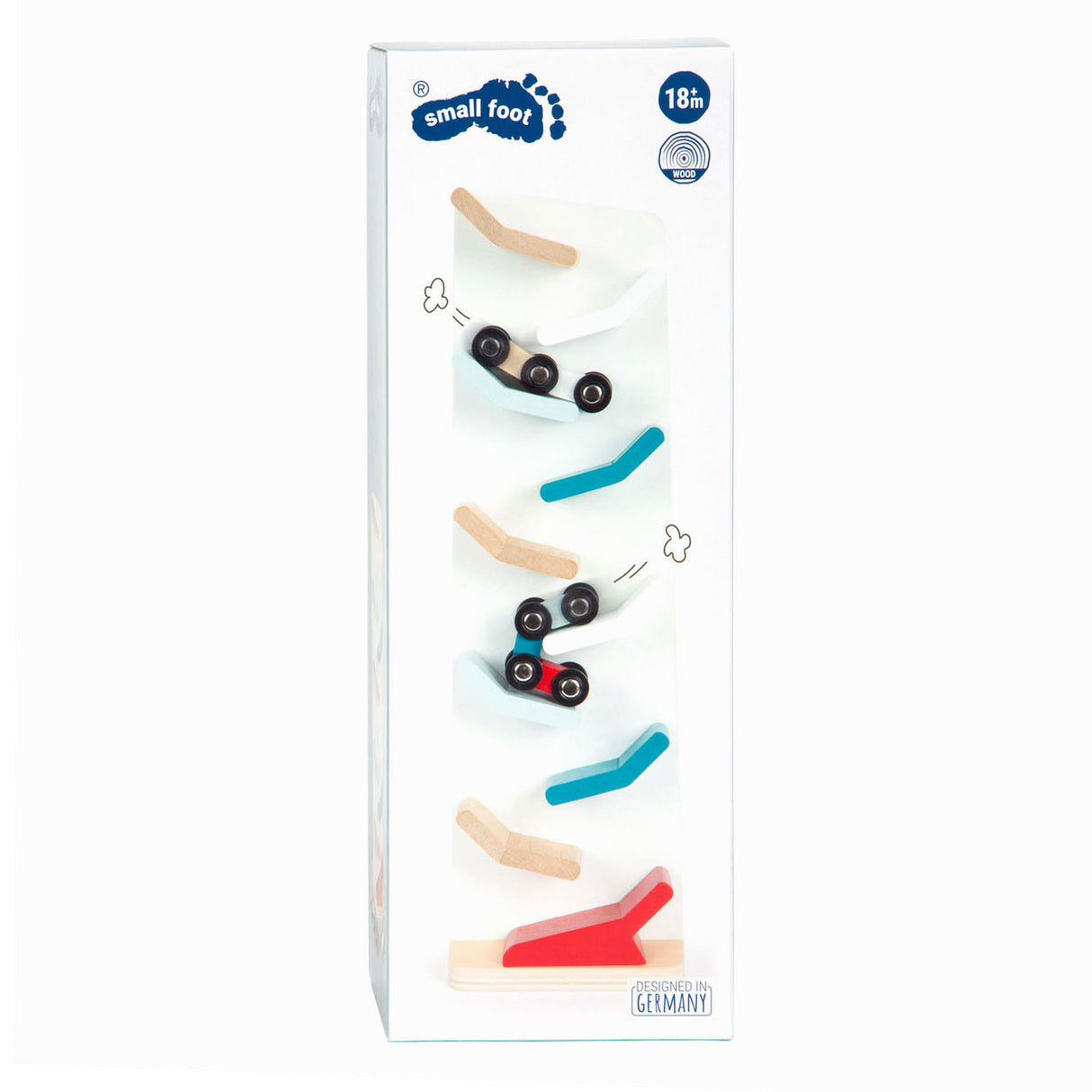 Small foot - Tour d'autoroute en bois avec voitures, 3 parties.