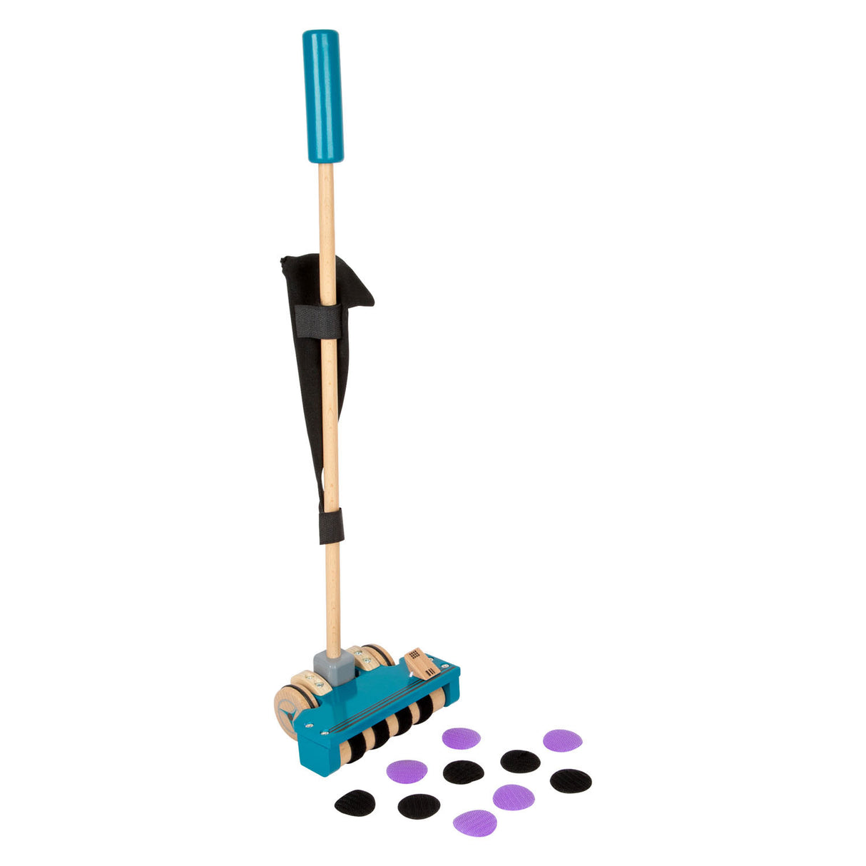 Small foot - aspirateur en bois avec points Velcro colorés, 12 pcs.