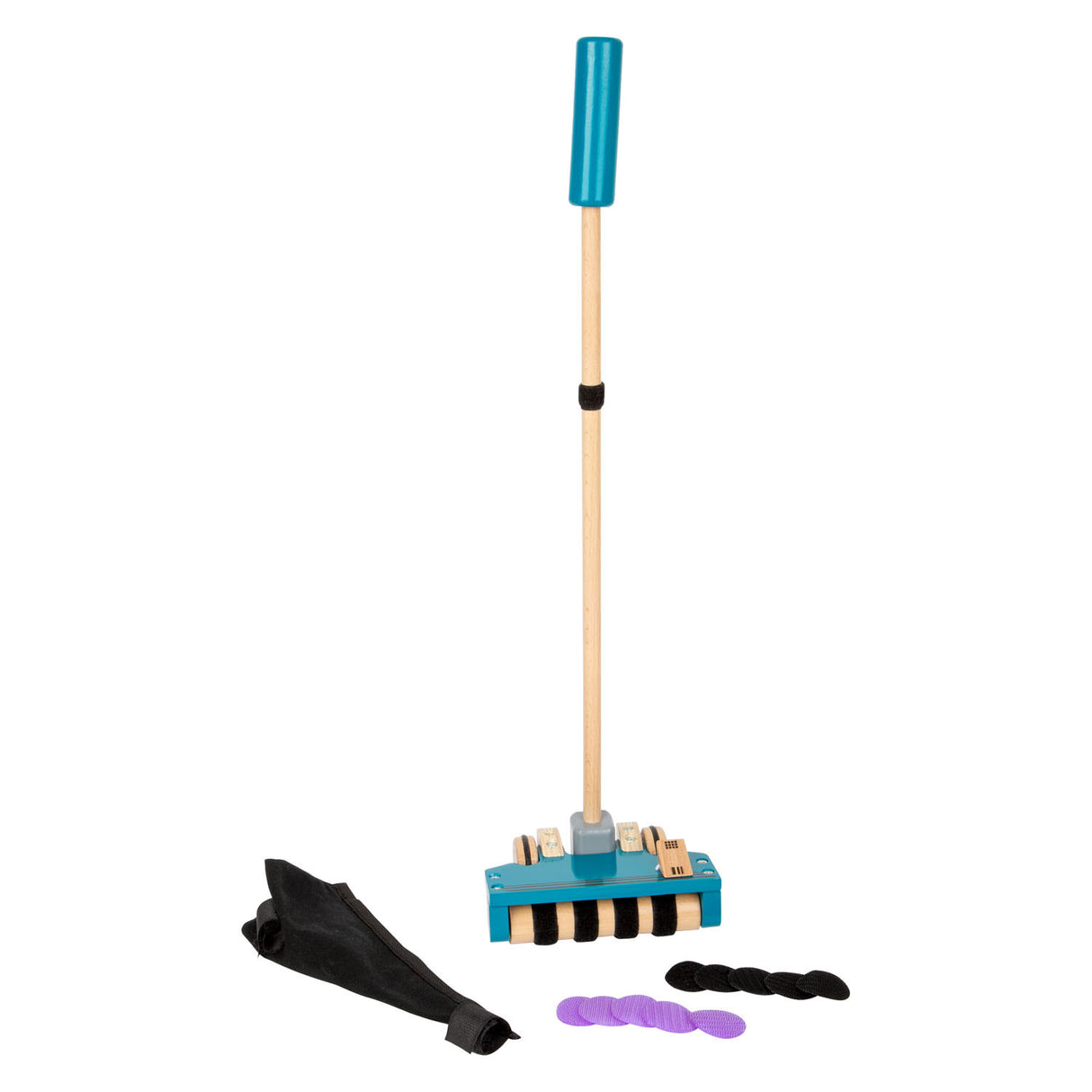 Small foot - aspirateur en bois avec points Velcro colorés, 12 pcs.