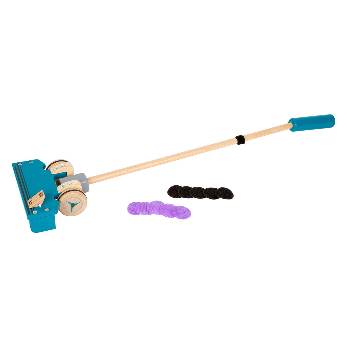 Small foot - aspirateur en bois avec points Velcro colorés, 12 pcs.