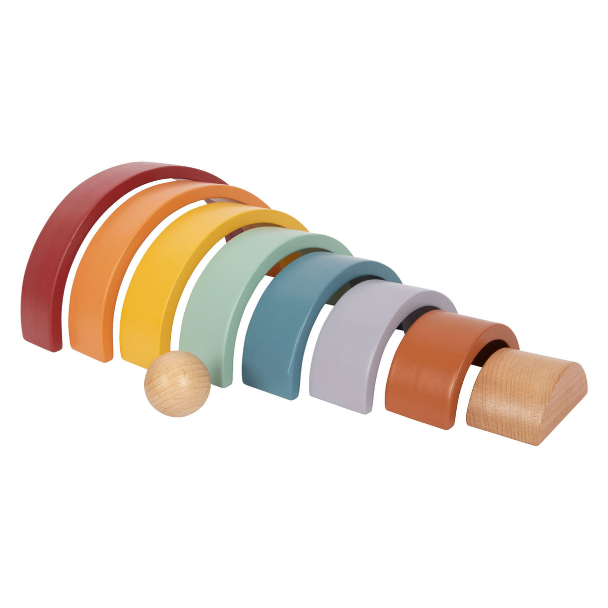 Small foot - arcs de construction arc-en-ciel en bois avec ballon,