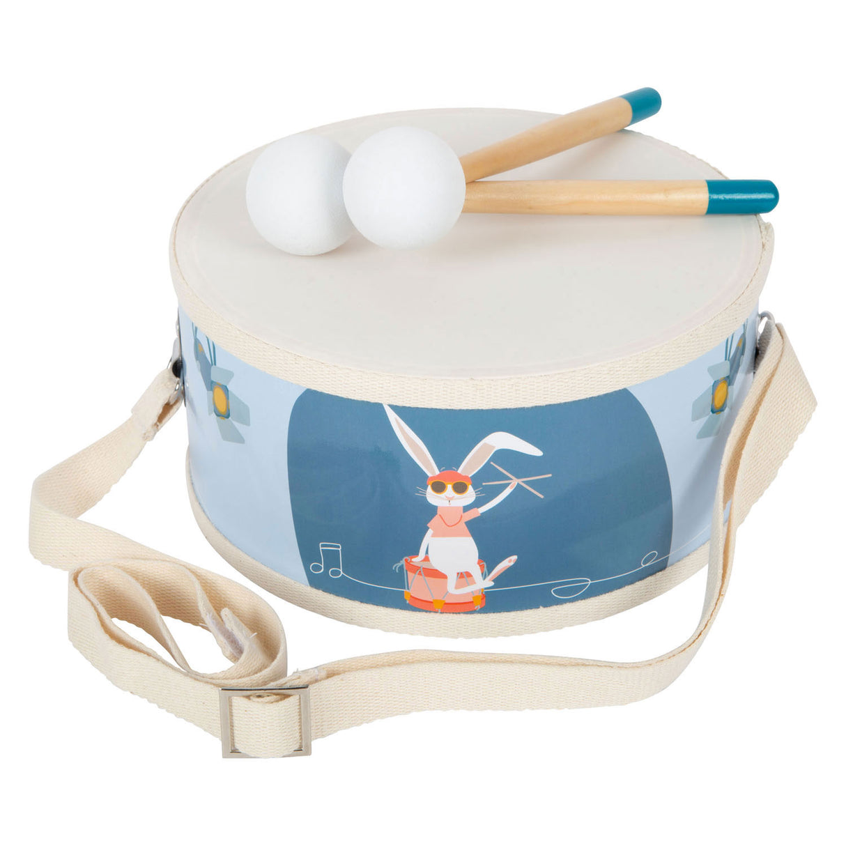 Small foot - tambour en bois groovy beats avec baguettes, 3 parties.