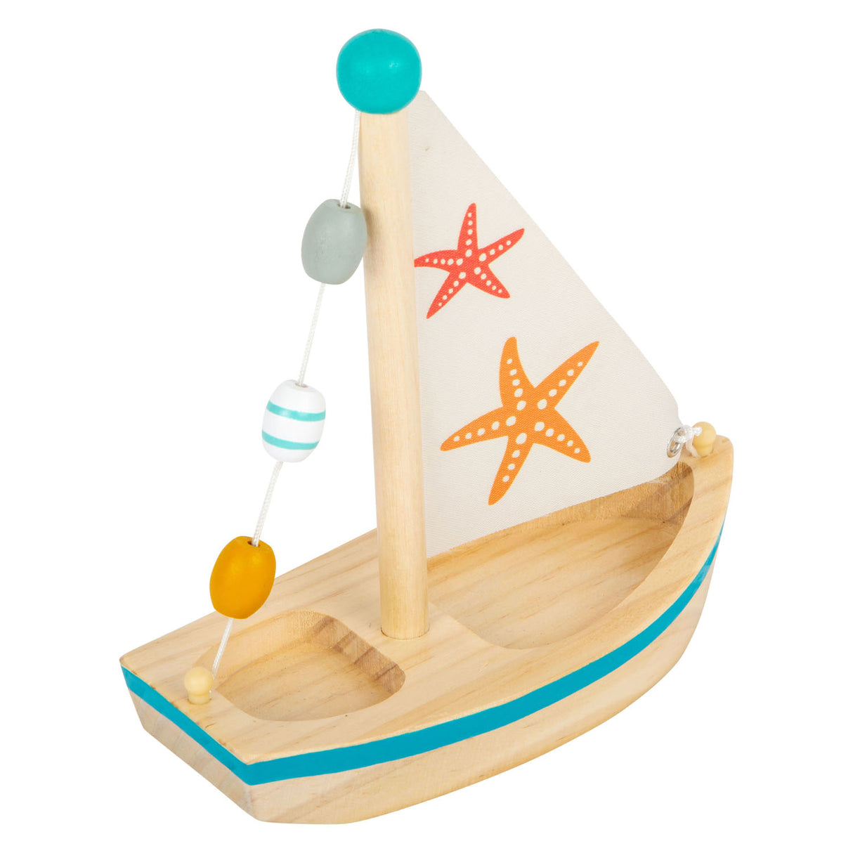 Small foot - jouet de bain bateau à voile en bois étoile de mer