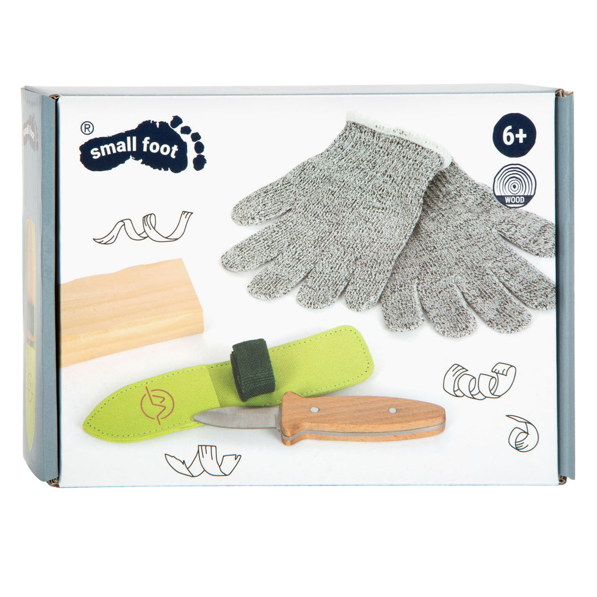 Small foot - coffret découverte sculpture et édition sur bois, 5 pcs.