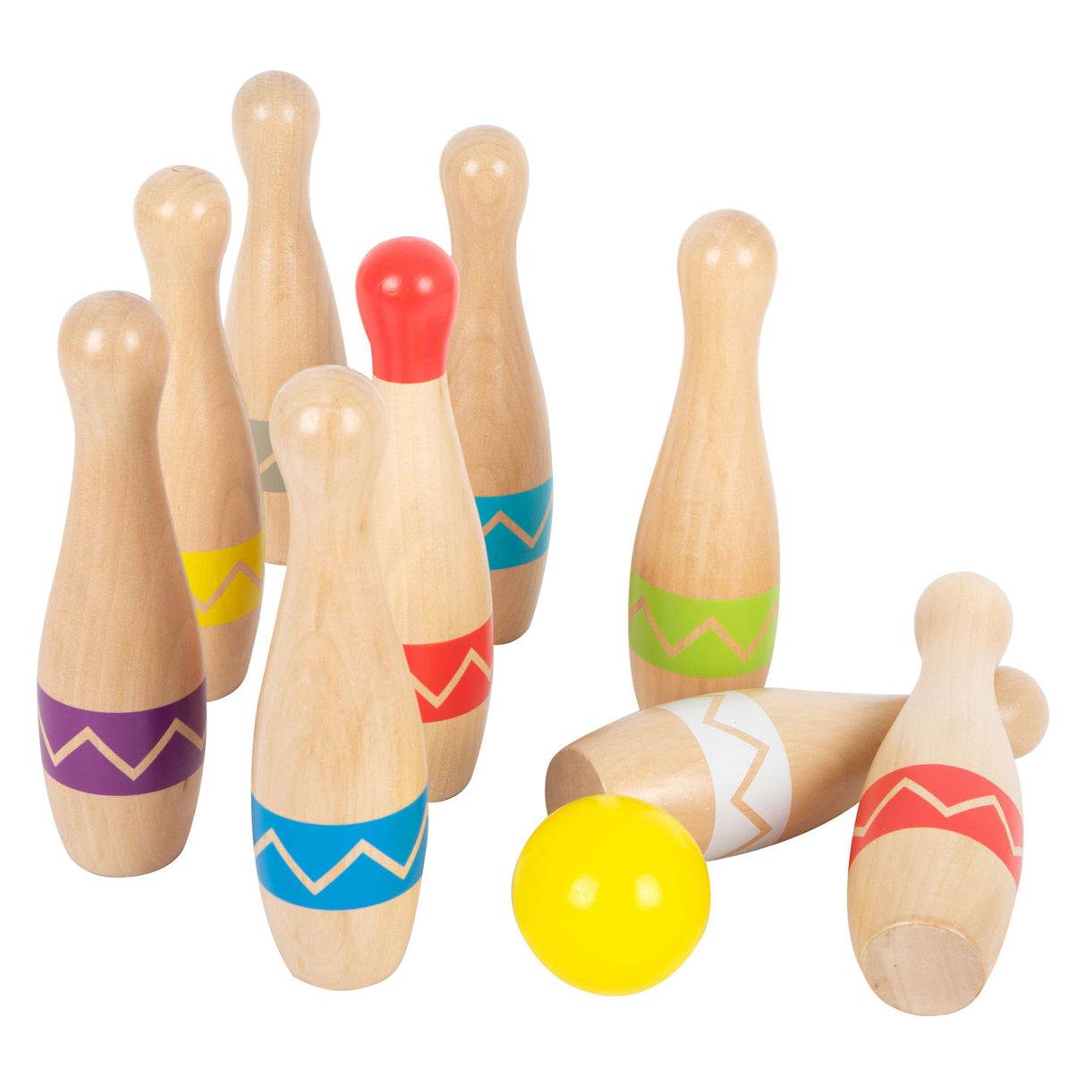 Small Foot - Cone en bois avec motif en zigzag, 11dlg.