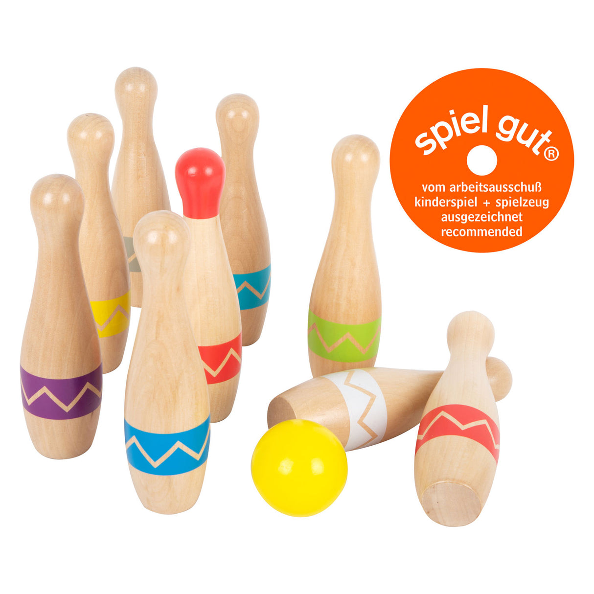 Small Foot - Cone en bois avec motif en zigzag, 11dlg.