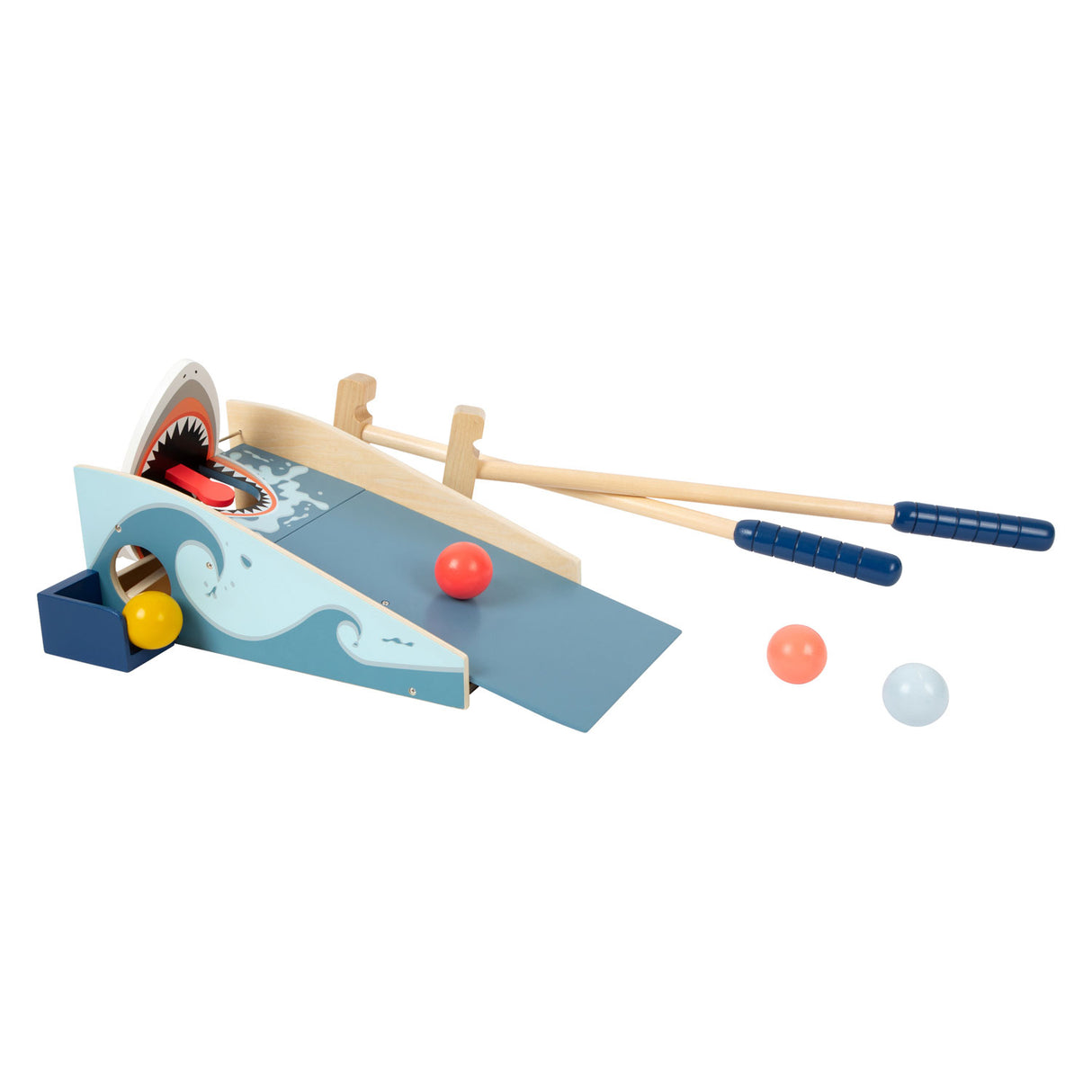Small foot - Attaque de requin mini-golf en bois, 7 pièces.