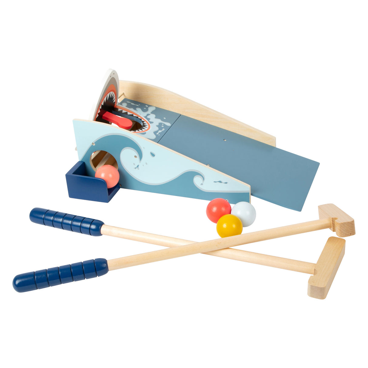 Small foot - Attaque de requin mini-golf en bois, 7 pièces.