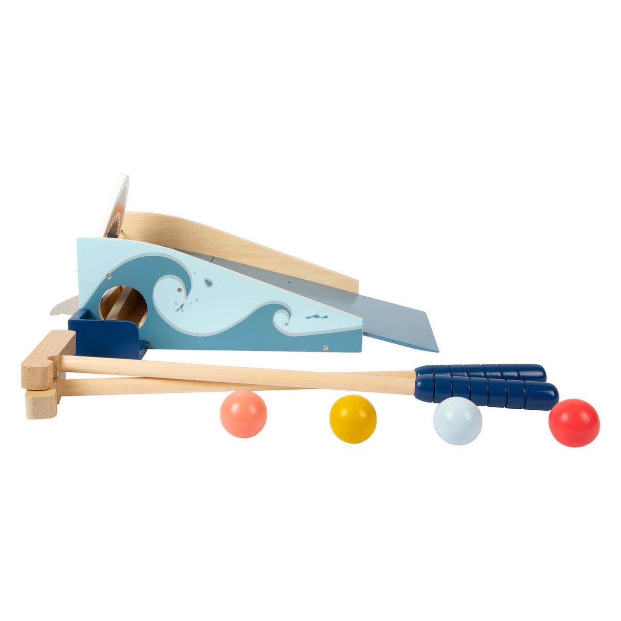 Small foot - Attaque de requin mini-golf en bois, 7 pièces.