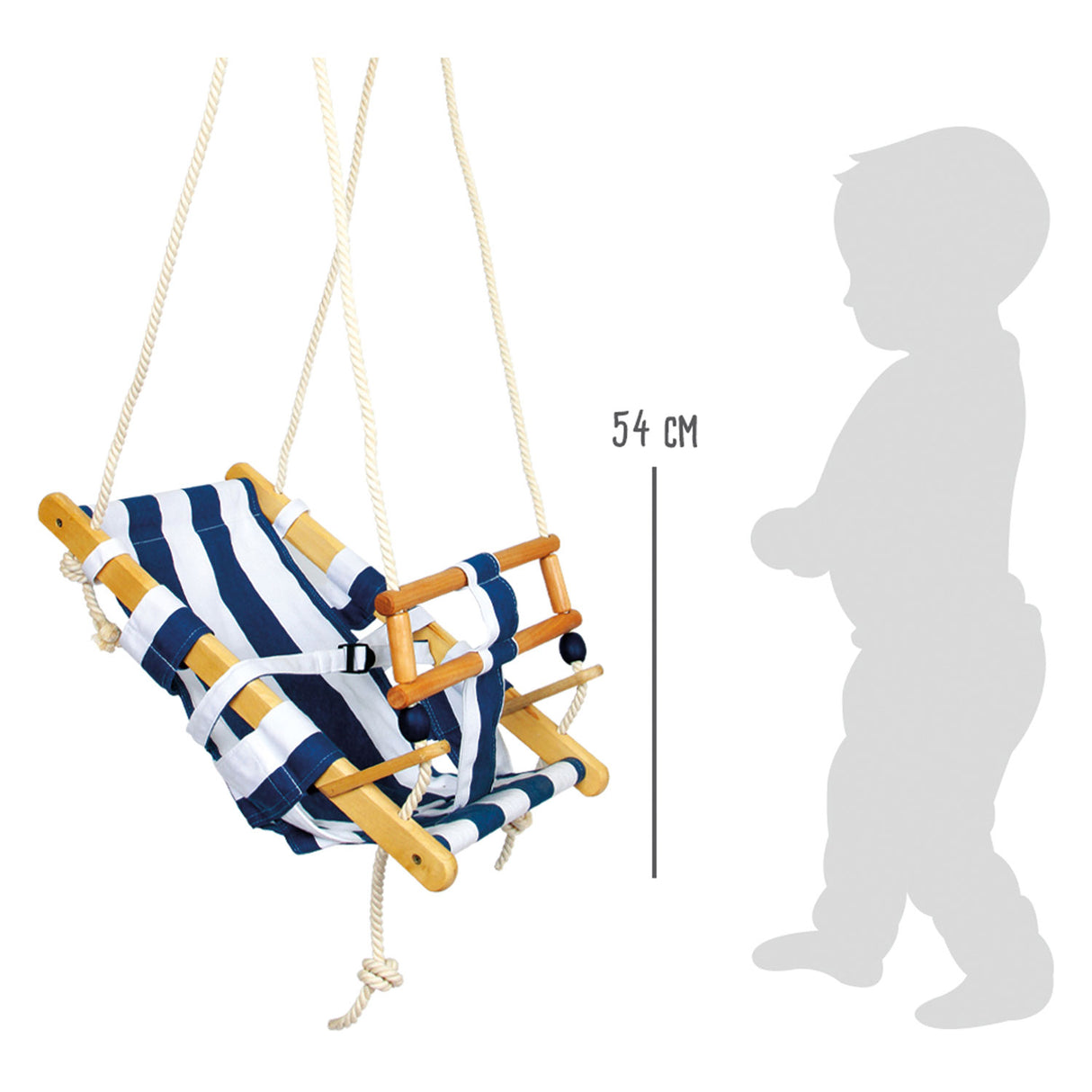 Petit pied - Blue en bas âge en bois bleu marin, 120 cm