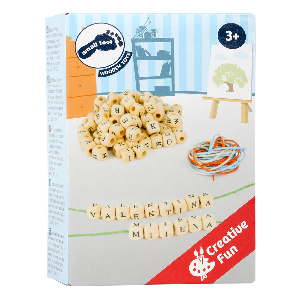 Fabrication de bracelets de perles en bois avec lettres Small Foot, 300 perles