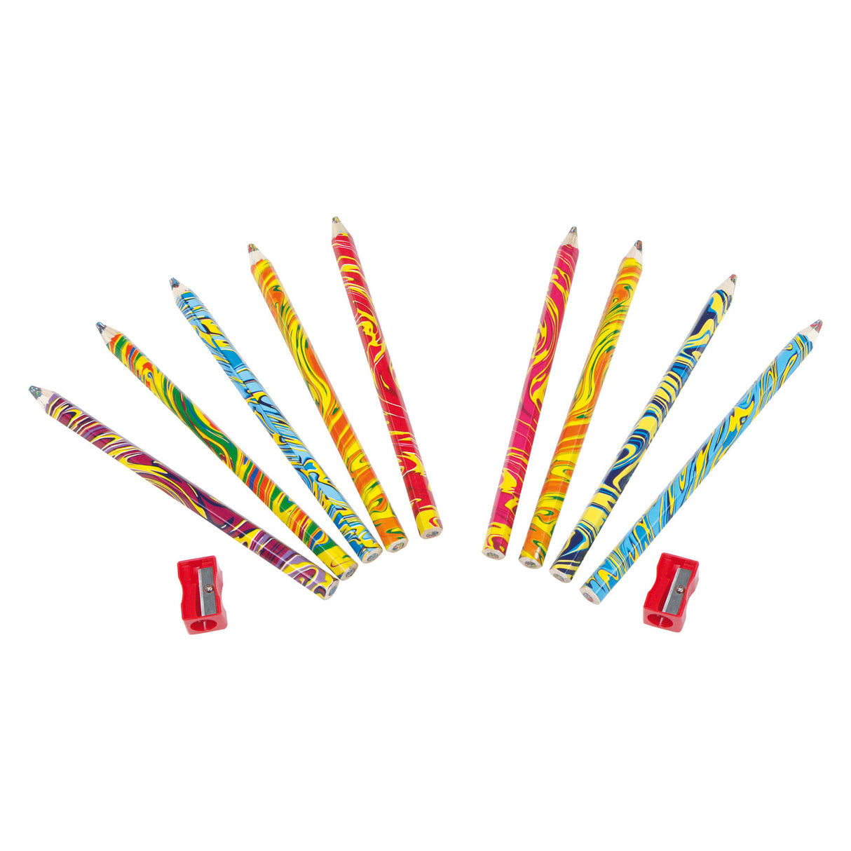 Crayons de couleur de petits pieds arc-en-ciel avec un crayon plus net, 10dlg.