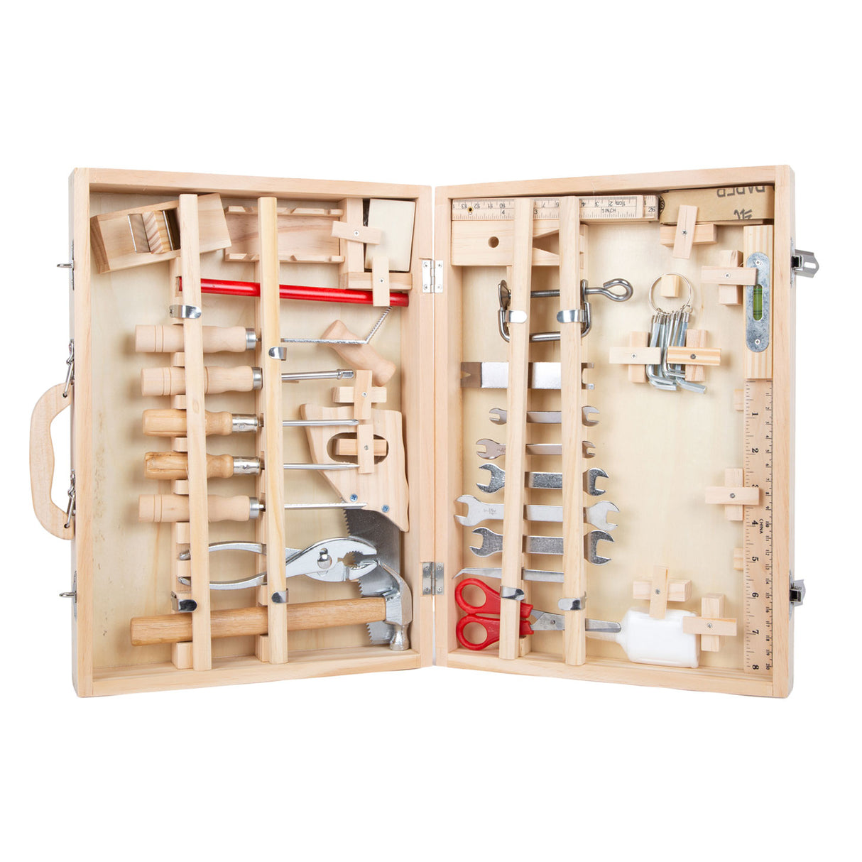 Petit pied - boîte à outils en bois Deluxe avec outils, 28dlg.