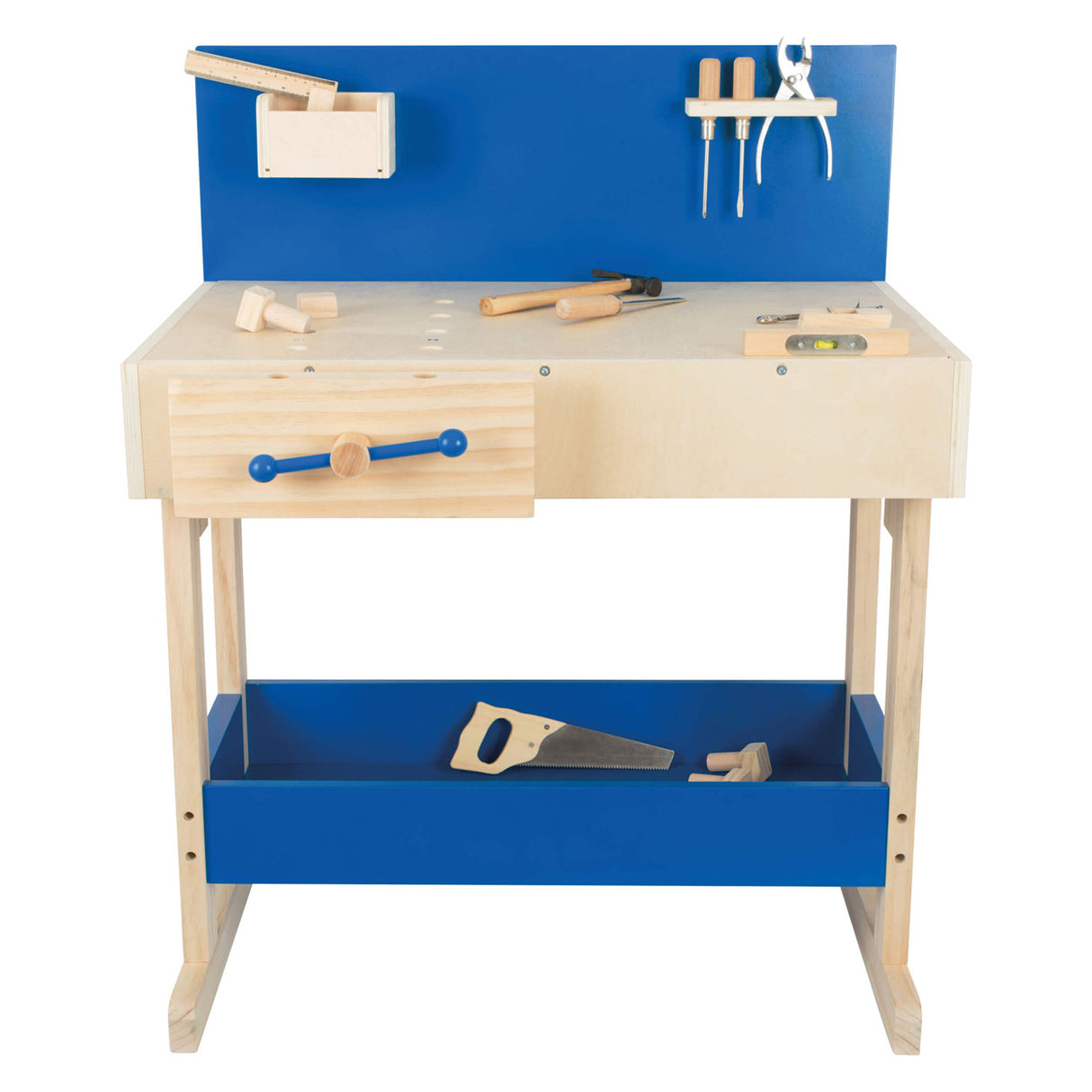 Small foot - Établi à jouets en bois bleu avec accessoires