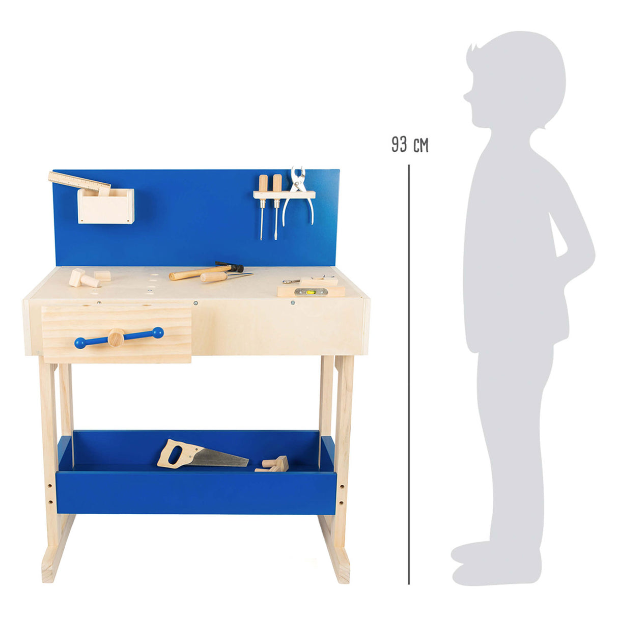 Small foot - Établi à jouets en bois bleu avec accessoires