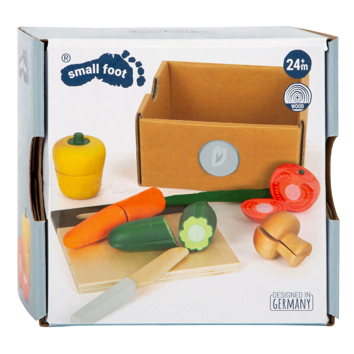 Small foot - ensemble de légumes à découper et à jouer en bois, 13 pièces.