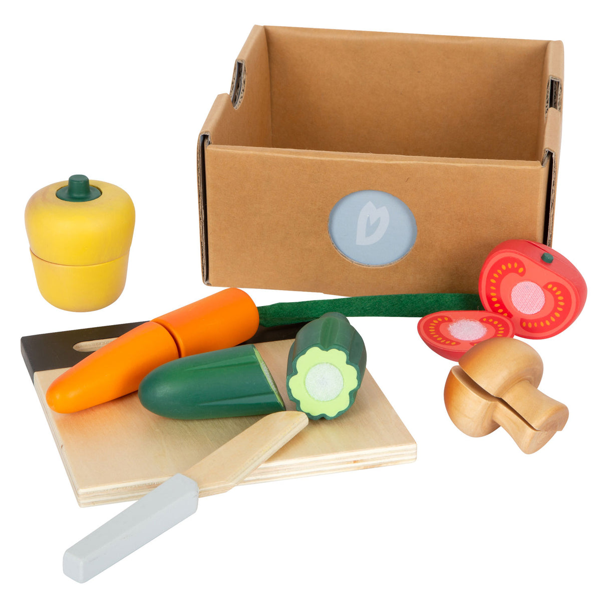 Small foot - ensemble de légumes à découper et à jouer en bois, 13 pièces.