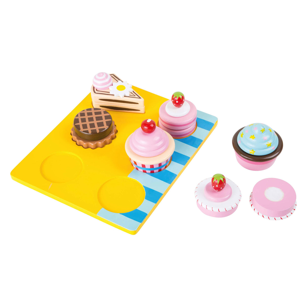 Small foot - set de cupcakes et gâteaux en bois, 13 pièces.
