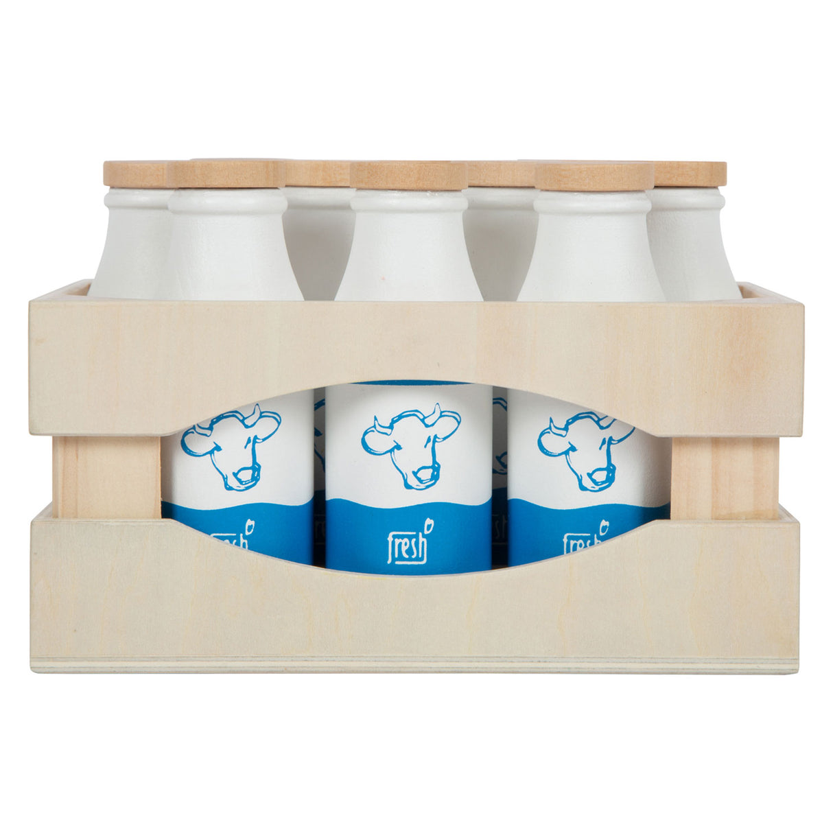 Small foot - caisse en bois avec bouteilles de lait, 12 pcs.