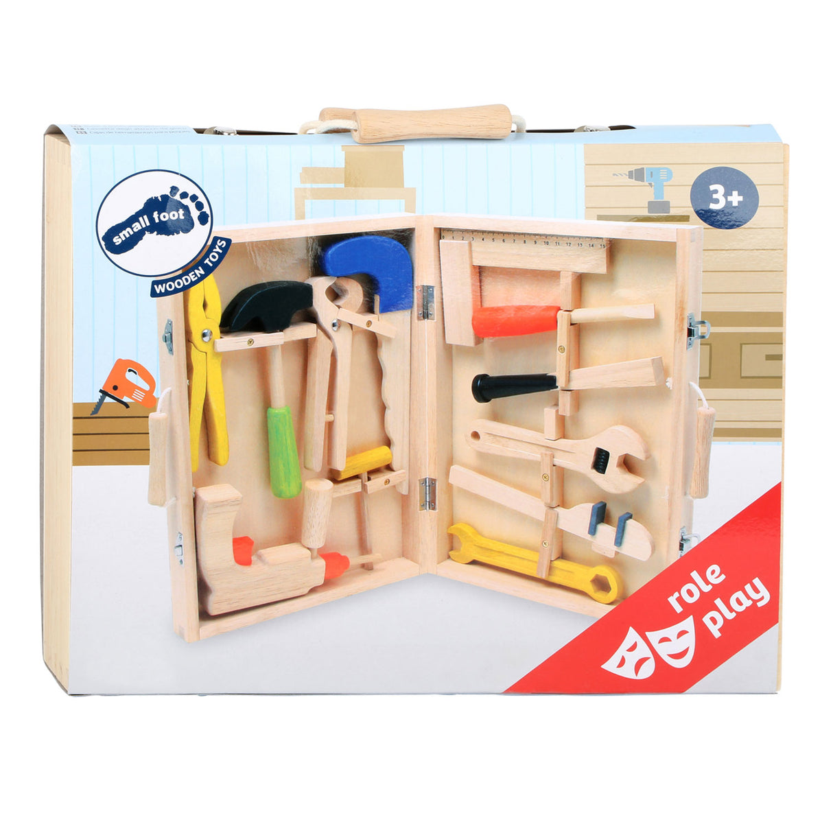 Petit pied - Case d'outils en bois, 13dlg.